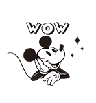 ミッキーマウス（モノクロ）（個別スタンプ：15）