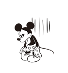 ミッキーマウス（モノクロ）（個別スタンプ：21）