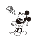 ミッキーマウス（モノクロ）（個別スタンプ：24）