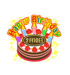 2月の誕生日★ケーキでお祝い★日付入り（個別スタンプ：10）