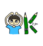 鉛筆くんと男の子（個別スタンプ：5）