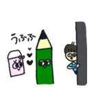 鉛筆くんと男の子（個別スタンプ：11）
