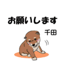 千田さんが使う名前スタンプ・子犬イラスト（個別スタンプ：1）