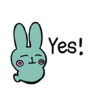 緑のねむウサギ（個別スタンプ：16）