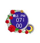 電子時計：花（個別スタンプ：15）