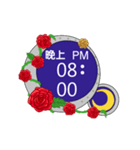 電子時計：花（個別スタンプ：16）