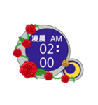 電子時計：花（個別スタンプ：22）