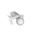 3D白人間 シンプル（個別スタンプ：4）