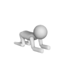 3D白人間 シンプル（個別スタンプ：15）
