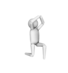 3D白人間 シンプル（個別スタンプ：25）