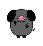 Black and white pigs（個別スタンプ：17）