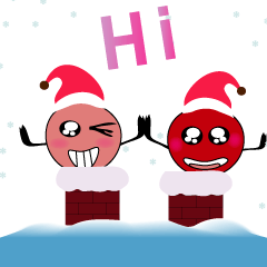 [LINEスタンプ] Cute cherry Christmas ＆ New Year party