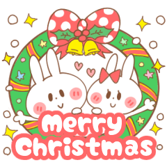 [LINEスタンプ] クリスマスうさぎ【カップルでメリクリ！】