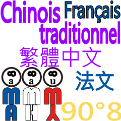 [LINEスタンプ] 90°8 フランス語。台湾