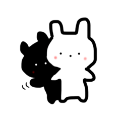 [LINEスタンプ] White rabbit sometimes black