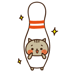 [LINEスタンプ] ボウリングねこ