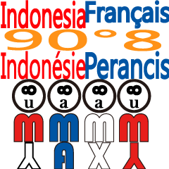 90°8 フランス語。インドネシア語