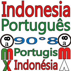 90°8 ポルトガル語。 インドネシア語