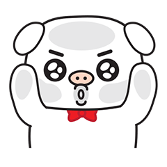 [LINEスタンプ] White pig Pini