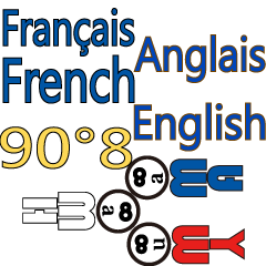 90°8 フランス語。 英語