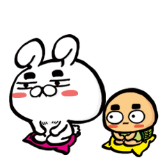 [LINEスタンプ] Fay Fay Rabbit ＆ ZaZa Turtle-go working