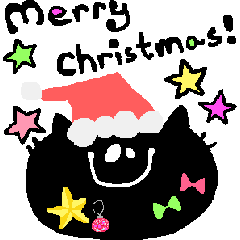 [LINEスタンプ] 黒猫シャンティのクリスマス＆お正月の画像（メイン）