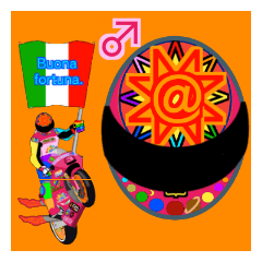 [LINEスタンプ] Moto Race Rainbow-colored Riders 3 @08