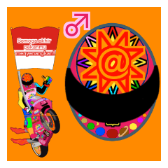 [LINEスタンプ] Moto Race Rainbow-colored Riders 3 @06