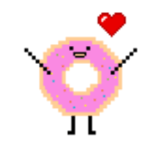 [LINEスタンプ] Donut pixel lifeの画像（メイン）