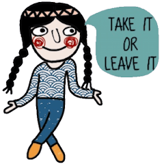 [LINEスタンプ] Mimi, take it or leave it.