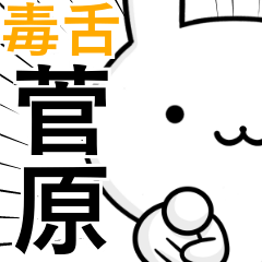 [LINEスタンプ] 無難に毒舌？菅原さん☆ウサギ