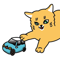 [LINEスタンプ] Tabby with cute cat car