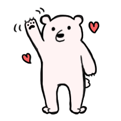 [LINEスタンプ] しろいクマさんと一緒