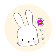 [LINEスタンプ] 無表情なうさぎのミミちゃん
