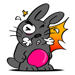 [LINEスタンプ] Cute one eye rabbit sticker.