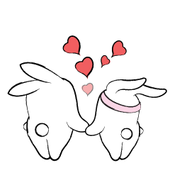 [LINEスタンプ] Dancing Bunny(love story)