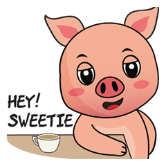 [LINEスタンプ] A Lazy Piggy : Daily Phrasesの画像（メイン）