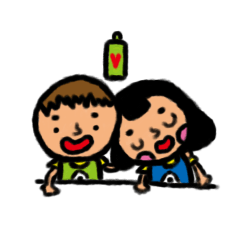 [LINEスタンプ] Three mouth fish daily