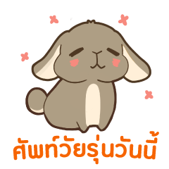 [LINEスタンプ] ウサギ : 今日の若者言葉 タイ語の画像（メイン）