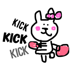 [LINEスタンプ] キックボクシング うさ
