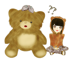 Traditional Girls and Bear