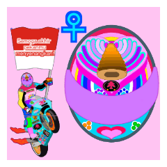 [LINEスタンプ] Moto Race Rainbow-colored Riders 31 @06の画像（メイン）