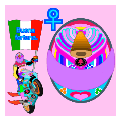 [LINEスタンプ] Moto Race Rainbow-colored Riders 31 @08の画像（メイン）