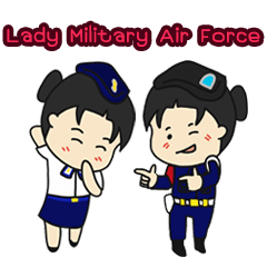 [LINEスタンプ] Lady Military Air Force