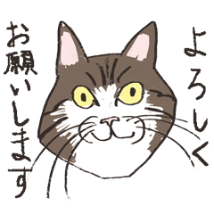 [LINEスタンプ] 敬意を払う猫