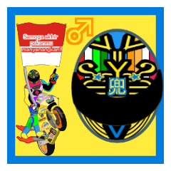 [LINEスタンプ] Moto Race Rainbow-colored Riders 64 @06の画像（メイン）