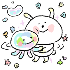 [LINEスタンプ] A NEI and sea creatures/Chinese ver.の画像（メイン）
