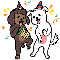 [LINEスタンプ] 犬・バリとマリ