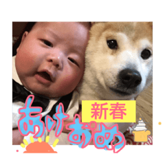 [LINEスタンプ] 戌年！子供と犬
