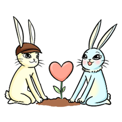 [LINEスタンプ] Ammieka bunny love story Animation 2